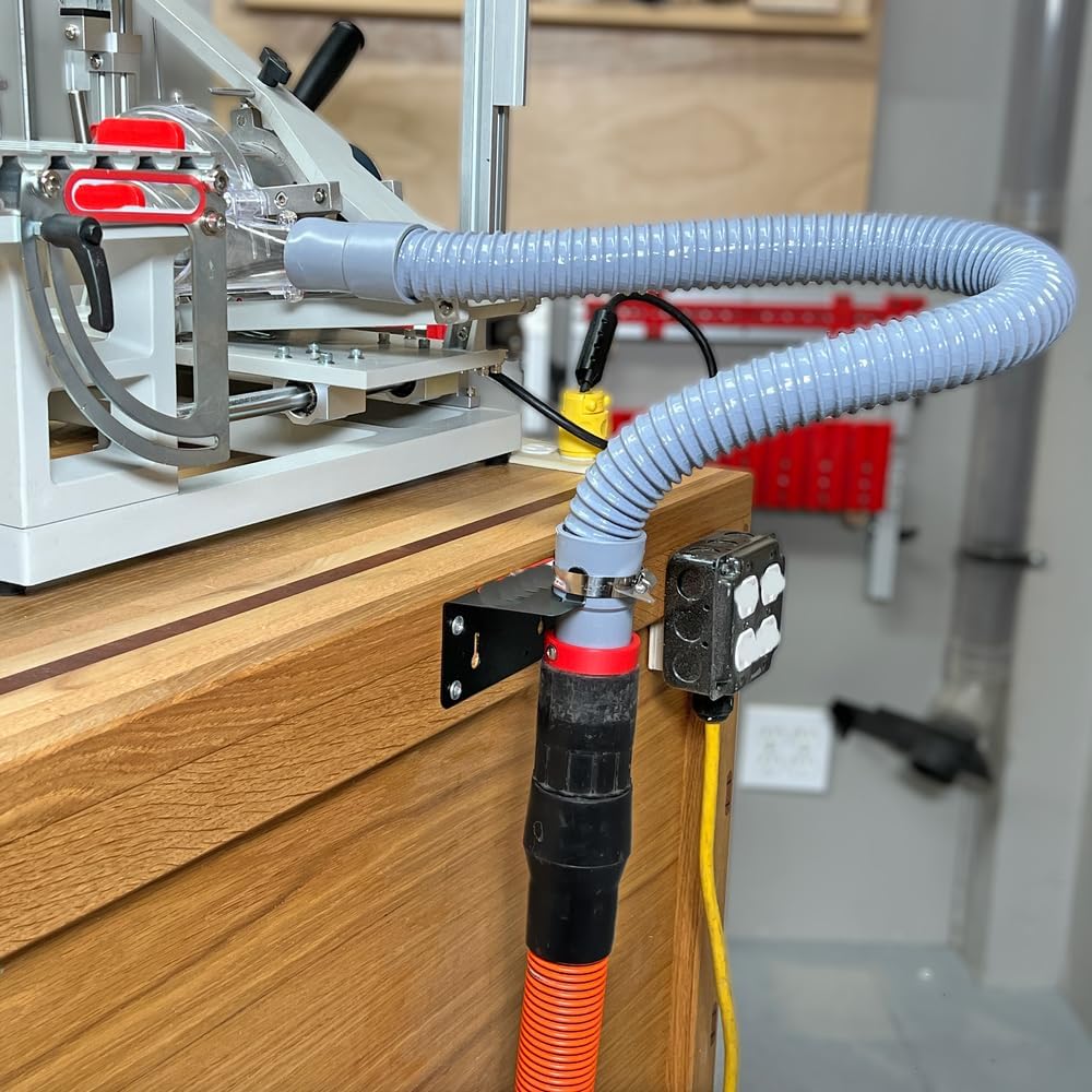 Dust Collection Hose 2 in × 5 ft Heavy Duty Flexible PVC Reinforced Thicken Helix Suction Discharge Corrugated Pipe Hose for Fume Dust Collector Fitting Wood Chip Saw (2 inch gray hose)