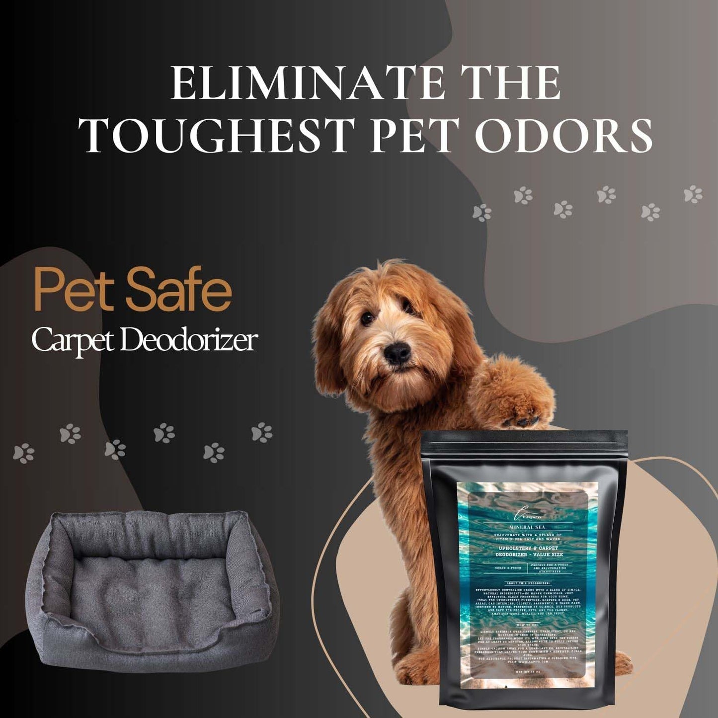 Mineral Sea Carpet Freshener Powder Refill 36 oz | Powerful Odor Eliminator for Home | Upholstery Deodorizer | Carpet Deodorizer | Pet Urine | Cat Litter Box | Vitamin Sea Fragrance