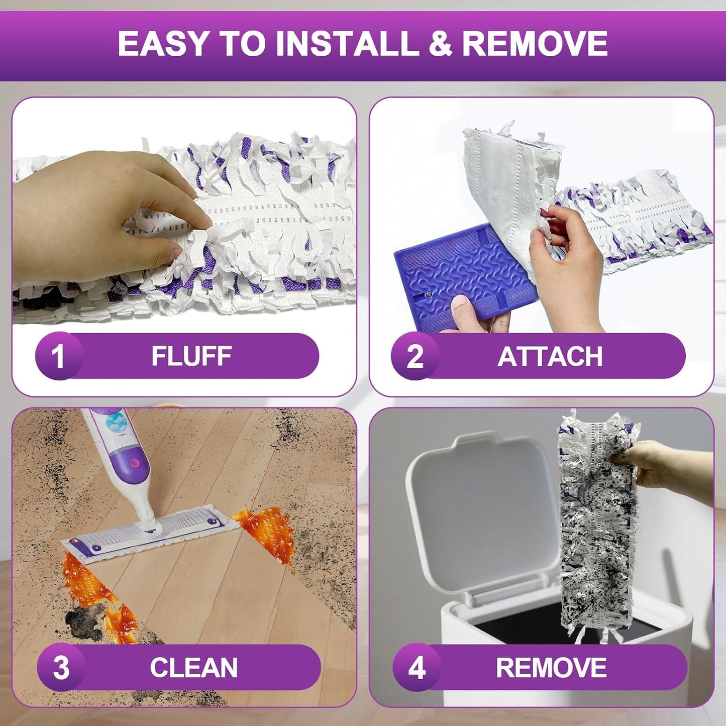 20 Count Disposable Mop Pad Refills for Swiffer Power Mop,Includes 10 Ultra-fine Fiber Mop Pads and 10 Super Absorbent Mop Pads,Compatible with Swiffer Power Mop,Replacement Mop Pad for Floor Cleaning