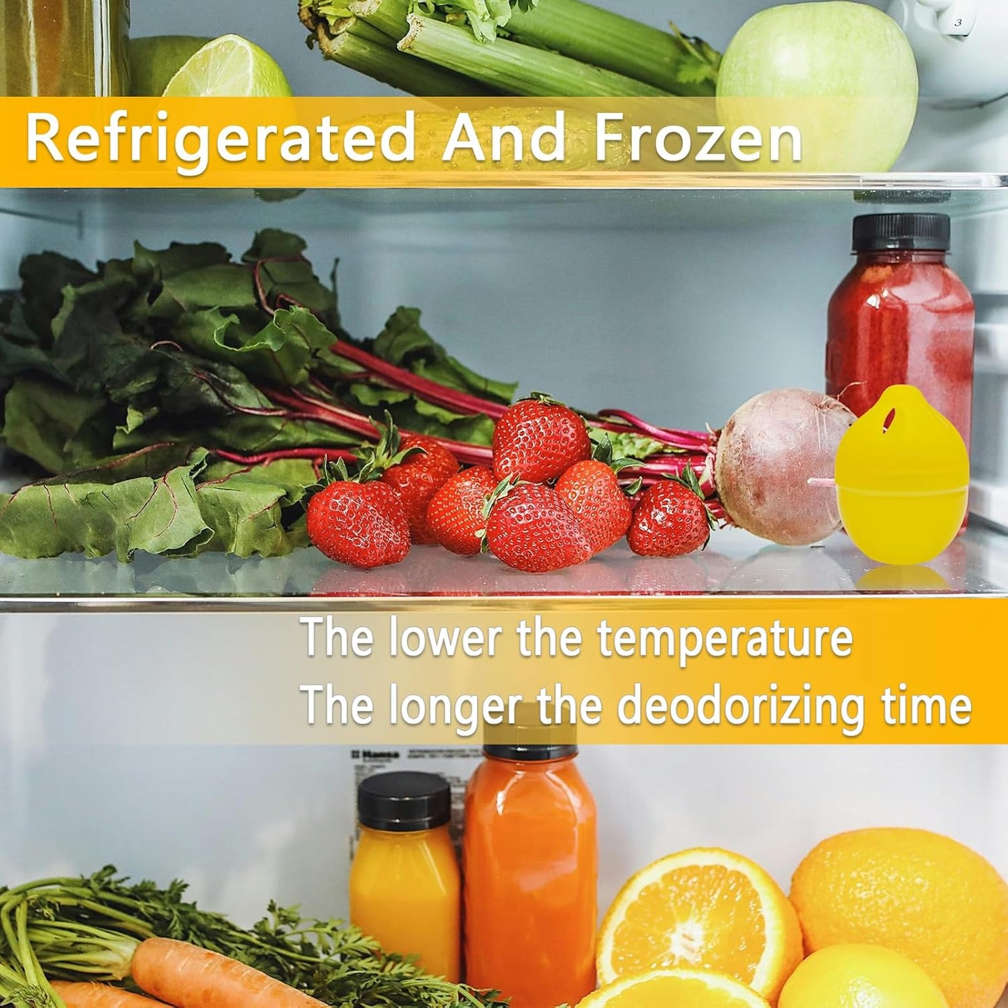Refrigerator Deodorizer, Fridge Deodorizer More Effective Than Baking Soda, Refrigerator Odor Absorber for Refrigerator Freezer and Freezer Compartments, Natural Gel,(4 Pcs/Lemon Flavor)