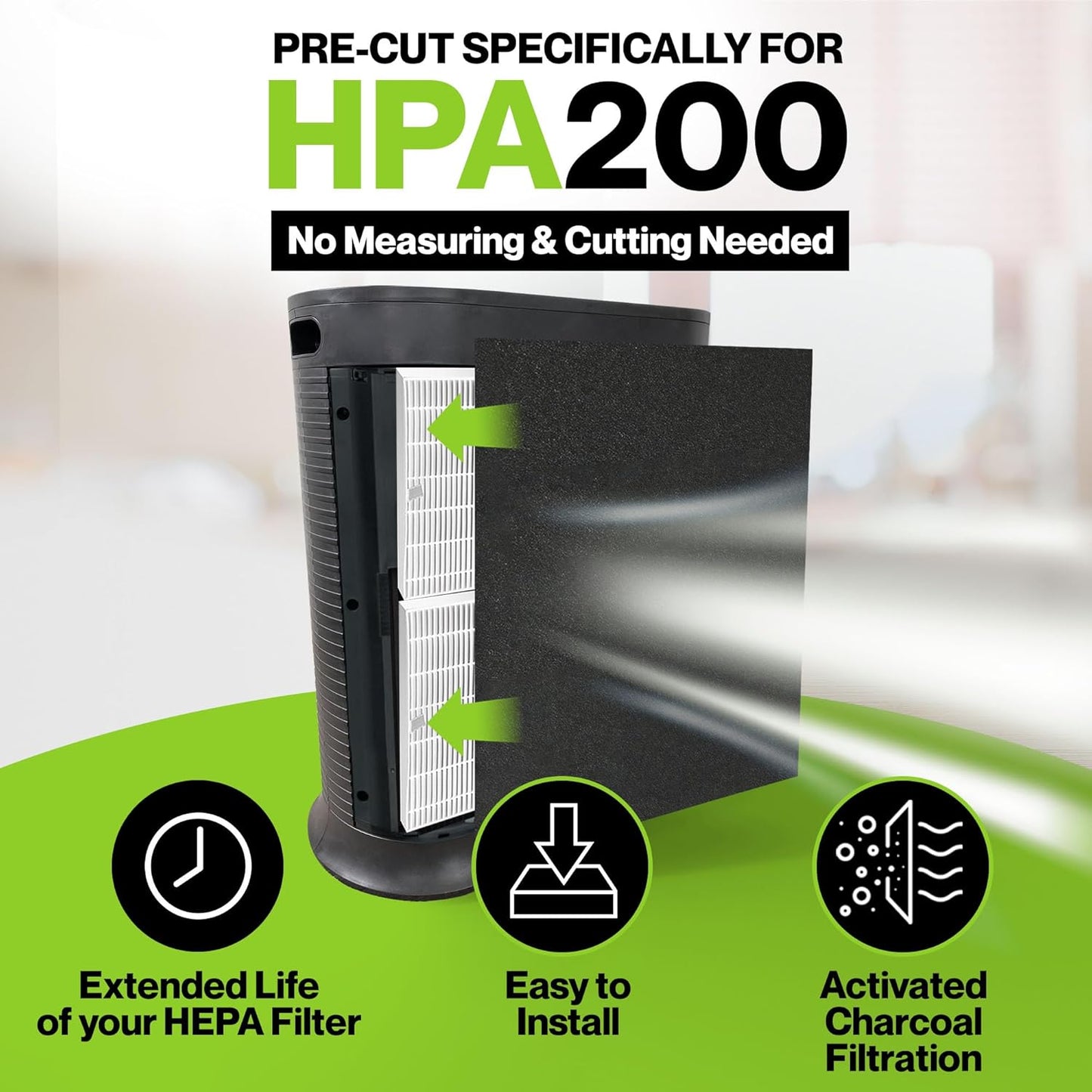 Durabasics 8 Pack Replacement Prefilter for Honeywell HPA200 | Carbon Pre Filter Replacements for Honeywell Prefilter A, Air Filter A, HRF AP1, HRF-A200, and HPA200 Filters