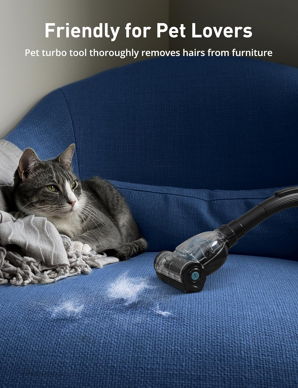 Aspiron 1700W Canister Vacuum Cleaner, 32Kpa Bagless Vacuum Cleaner, Multi-Cyclonic Filtration, 2 Anti-Allergen HEPA Filters, 3.5QT Dust Cup, 4 Tools, Corded Vacuum for Hard Floor, Pet Hair, Teal