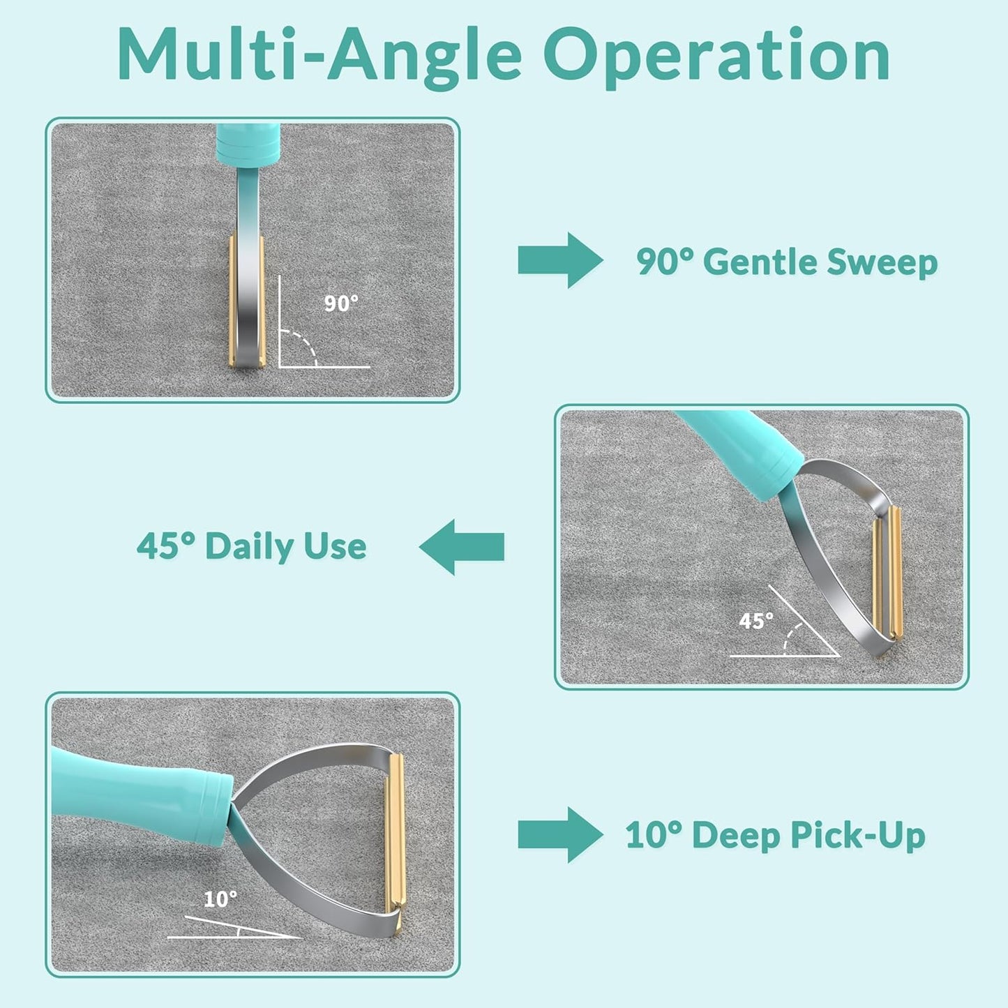 Deep Cleaner Pro Pet Hair Remover-Special Cat Hair Remover Multi Fabric Edge and Carpet Rake Scraper by LINTPLUS-Dog Hair Remover for Rugs,Couch & Pet Towers-Easy to Every Hair!