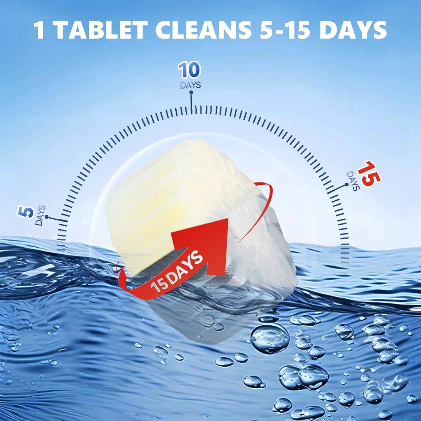 Toilet Bowl Cleaner Tablets, Automatic Toilet Bowl Cleaners, Long-Lasting Toilet Tabs Drop in Tank for Deodorizing & Descaling, Blue & Yellow, 20 Packs