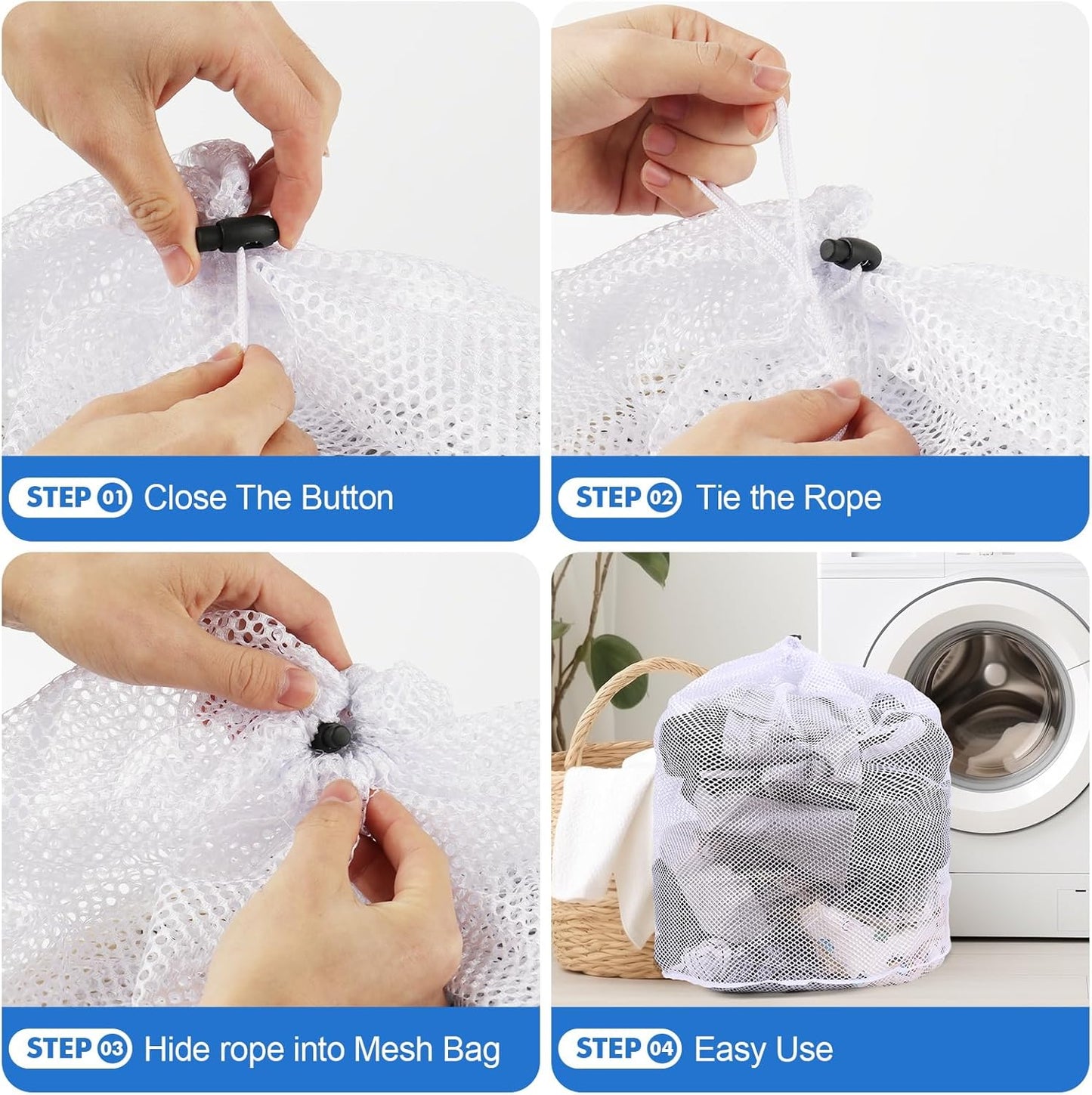 3Pcs Mesh Laundry Bags Washing Machine Mesh Wash Bags Jumbo for Delicates Clothes,Bed Linen,Toys with Drawstring Closure Sturdy(3 XXLarge 28 x 26 Inches)