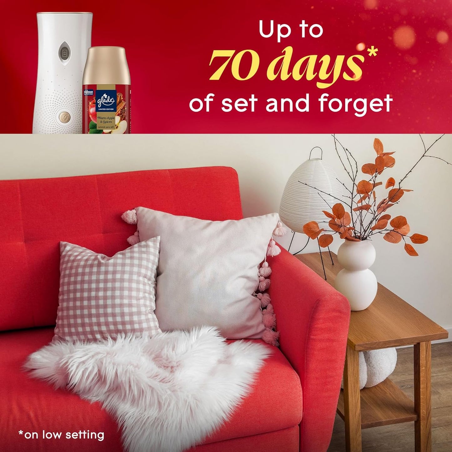 Glade Automatic Spray Refill, Warm Apple & Spices, Scented Air Freshener for Home and Bathroom, 6.2 Oz