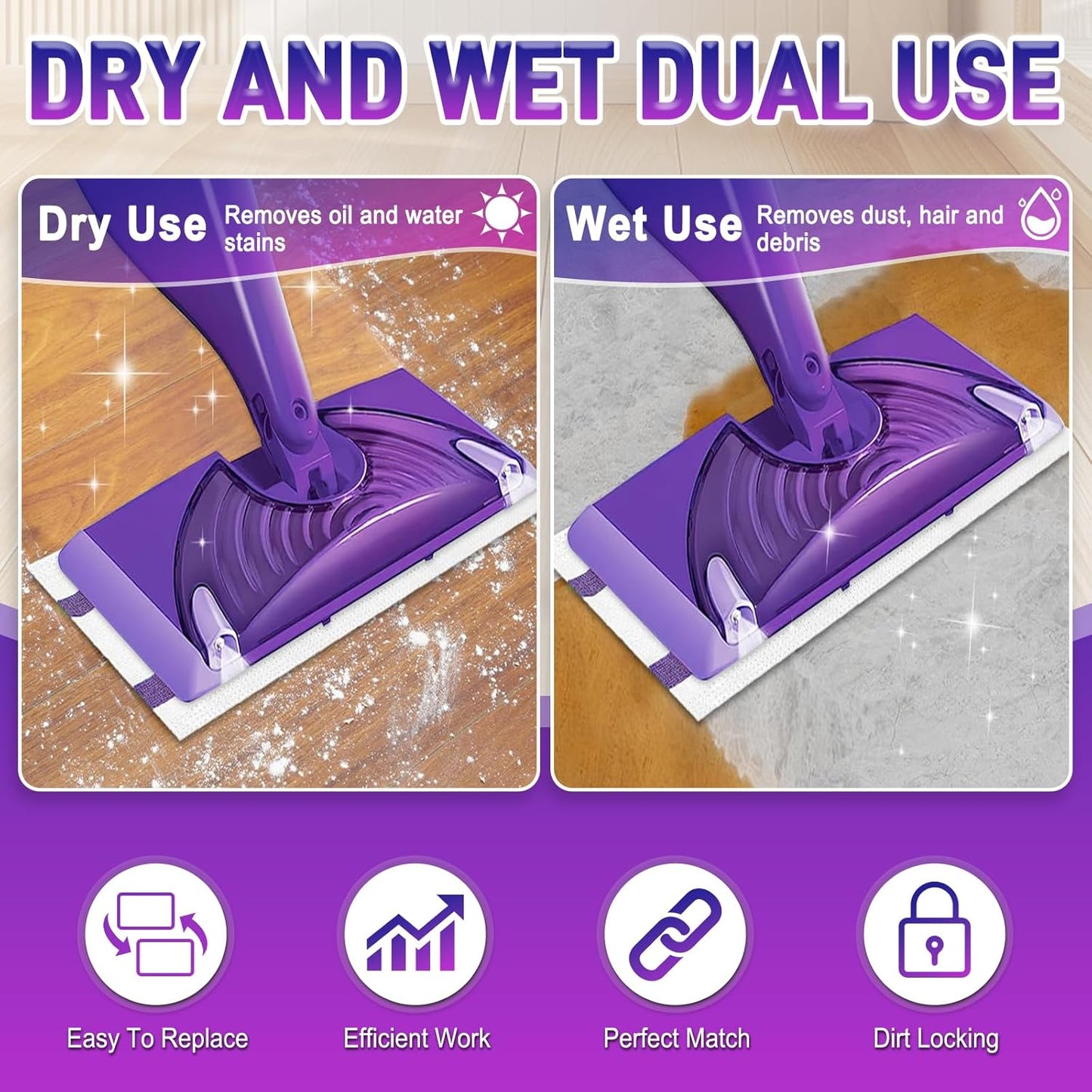 20Pack Mopping Pad Refill for Wetjet Mop Compatible with Wet Pads Refill Replacement for Wet Jet Pads Disposable Multi Surface Floor Mop Pads, Thickness & Absorbent