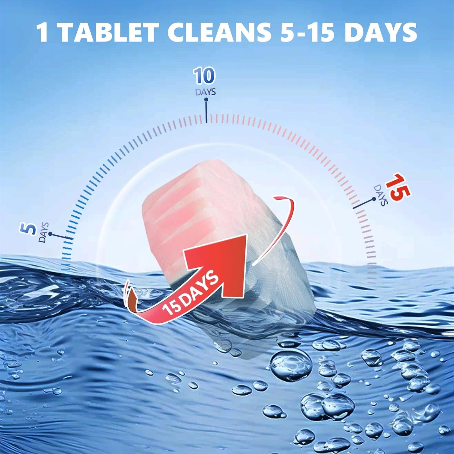 Toilet Bowl Cleaner Tablets, Automatic Toilet Bowl Cleaners, Long-Lasting Toilet Tabs Drop in Tank for Deodorizing & Descaling, Blue & Pink, 12 Packs