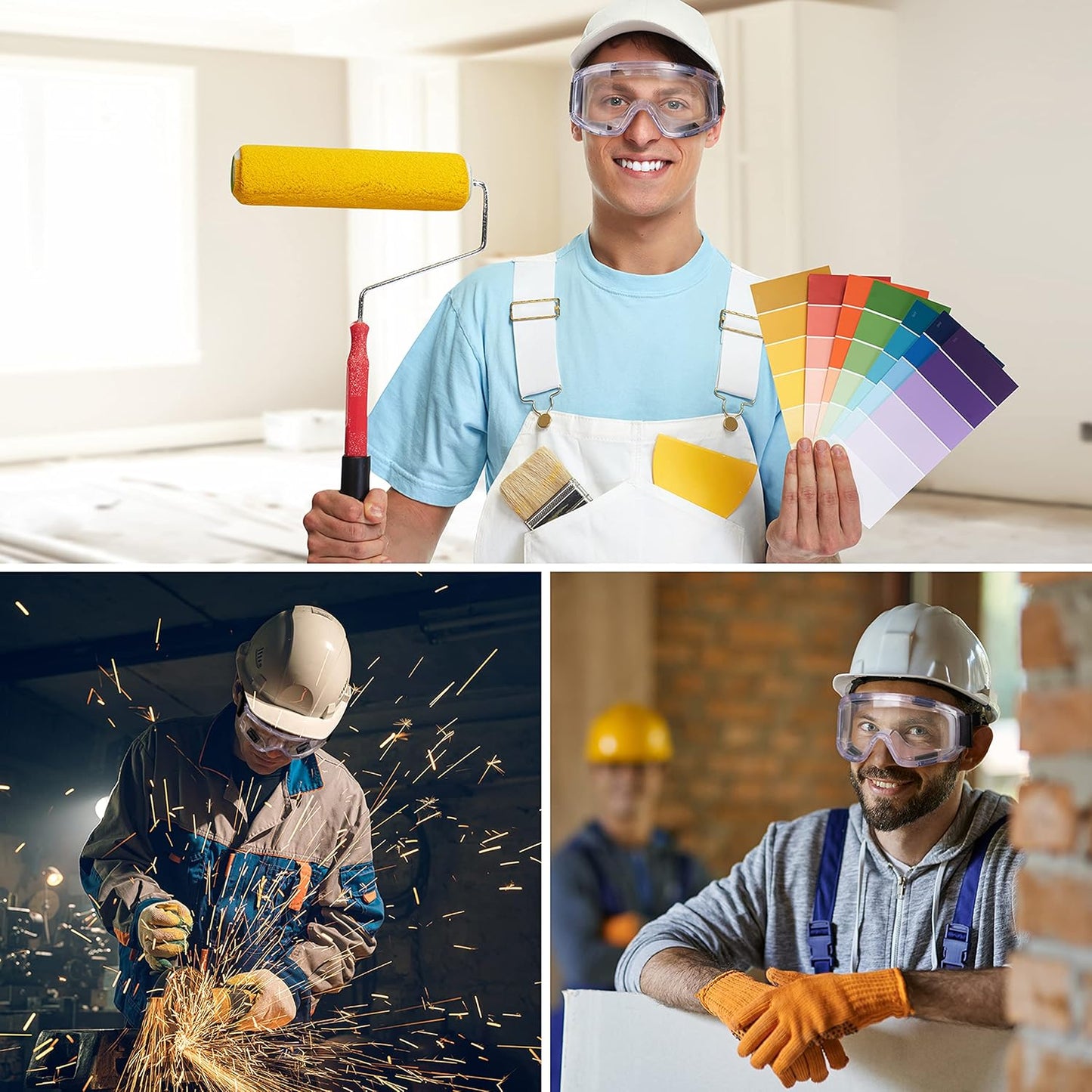 AirGearPro Vision-1000 Anti-Fog Safety Goggles | Impact Resistant Protective Goggles | ANSI Z87.1 Work Goggles for Painting, Sanding, Dust, Woodworking, Construction, Chemistry, Laboratory (1 Pack)