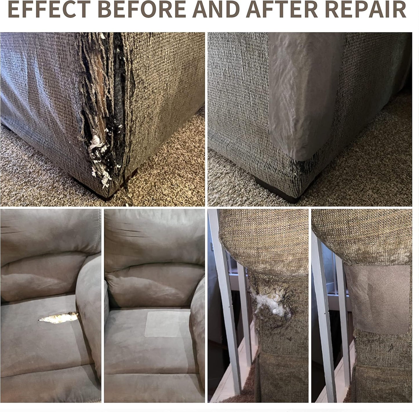 Fine Linen Repair Patches, Self-Adhesive Linen Fabric Patches, 12X40 inch Extra Size, Multi Color, Can be Used for Linen Sofa Repair and Linen Clothes Repair(12" x 40",Blue Grey)