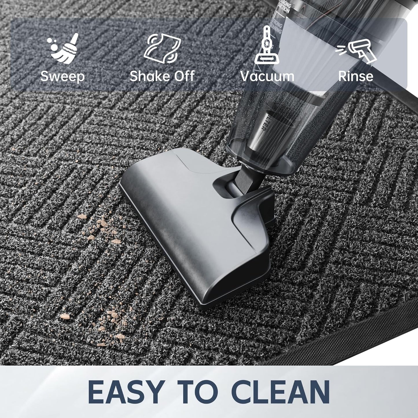 Front Door Mat, 4' x 3' Heavy Duty Indoor Outdoor Doormat, Non-Slip Backing Welcome Mats for Entryway, Low Profile, Commercial Door Mats