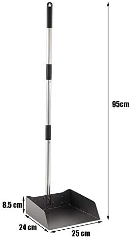 Yangbaga Dust Pans with Long Handle - 39” Heavy Duty Metal Upright Dustpan - Long Handled Stand Up Dustpans - Best Dustpans for Home/Lobby/Shop/Garage/Yard