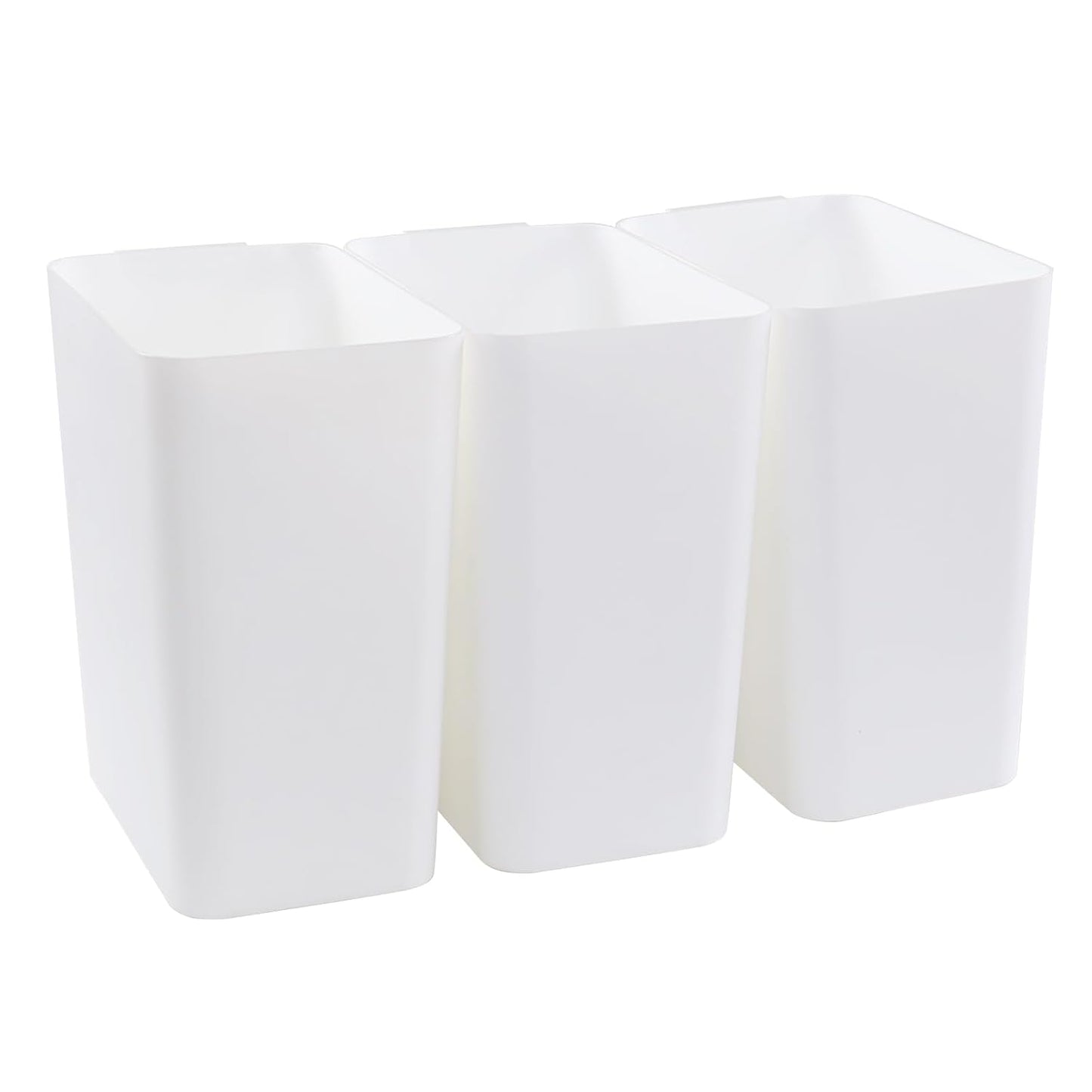 3-Pack 4.5 Gallon Trash Can, Waste Bin for Under Desk, Kitchen, Home, Office, White