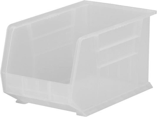Akro-Mils 30260 AkroBins Plastic Storage Bins, Space-Saving Stackable Bins for Garage, Pantry, Craft Organization, 18" x 11" x 10", Clear, 6-Pack