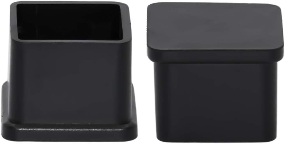 Flyshop Flexible PVC Patio Chair Table Leg Tips Caps Square Furniture Covers 25 x 25 mm, 1" x 1", Black, 20PCS