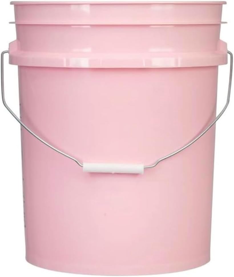 House Naturals 5 Gallon Premium HPDE Plastic Bucket - Made in USA Food Grade Storage Container, BPA Free All Purpose Pail (3, Pink)