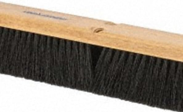 PRO SOURCE 24" Push Broom Head: Poly Bristles, Threaded Wood Block