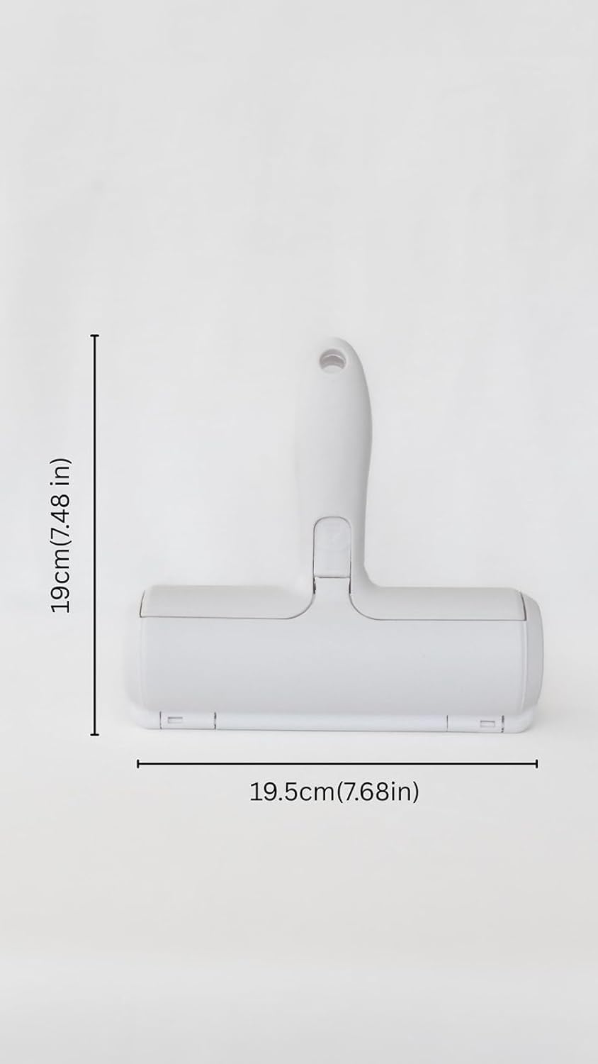 Reusable Pet Hair Remover & Lint Roller – Washable, Portable Tool for Dog & Cat Hair Removal on Clothes, Furniture, Carpet & Car – Effective Roller for Easy Fur & Lint Removal (Grey)