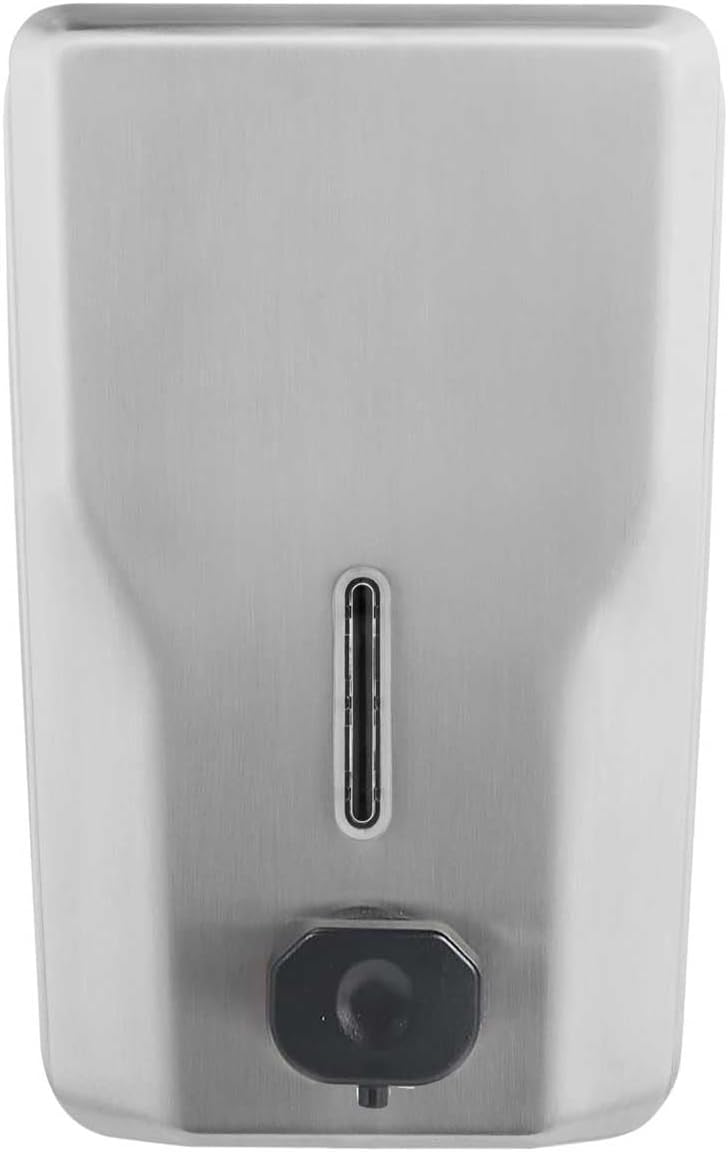 Commercial Stainless Steel Soap Dispenser – 47.3oz Large Capacity Wall Mount, Anti-Leak Pump, SUS304 Brushed Metal for High-Traffic Restrooms