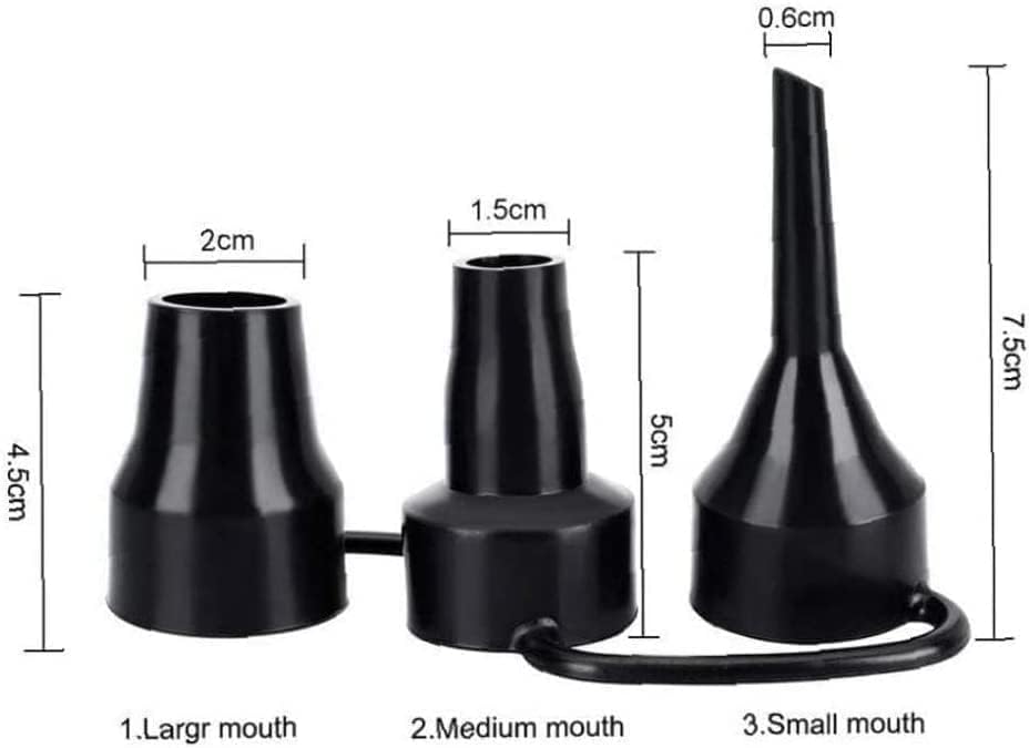 2pcs 3 Sizes Inflatable Pump Nozzles Head, Air Pump Replacement Nozzles, Plastic Pump Nozzles,Air Pump Inflator Adaptor Accessory for Partial Air Bed, Air Mattress Air Mattress Etc Durability