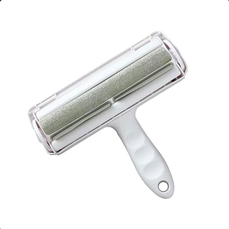 Reusable Pet Hair Remover & Lint Roller – Washable, Portable Tool for Dog & Cat Hair Removal on Clothes, Furniture, Carpet & Car – Effective Roller for Easy Fur & Lint Removal (Grey)