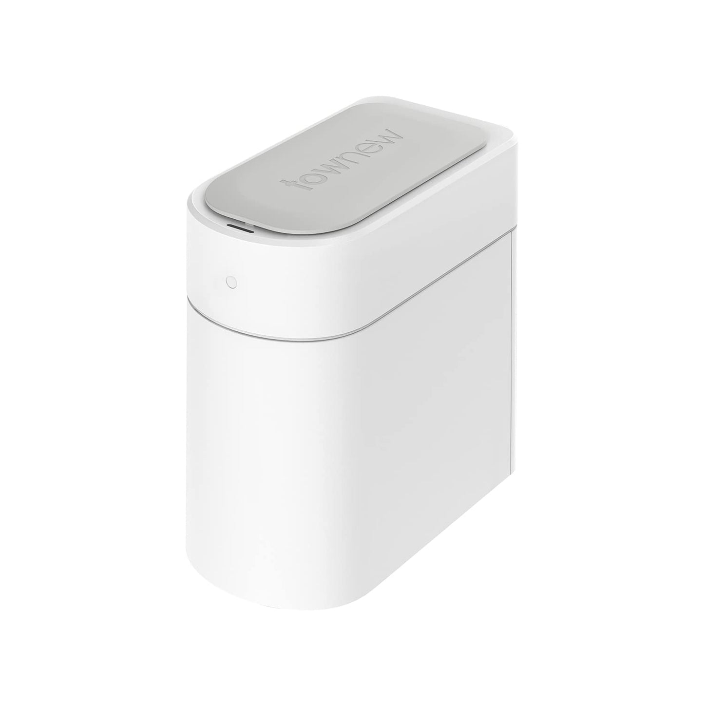 TOWNEW T3 Slim Automatic Infrared Motion Sensor Trash Can with Lid, Self Sealing & Changing, 3.4-Gal Waterproof, White, Touchless Trash Cans with Lids