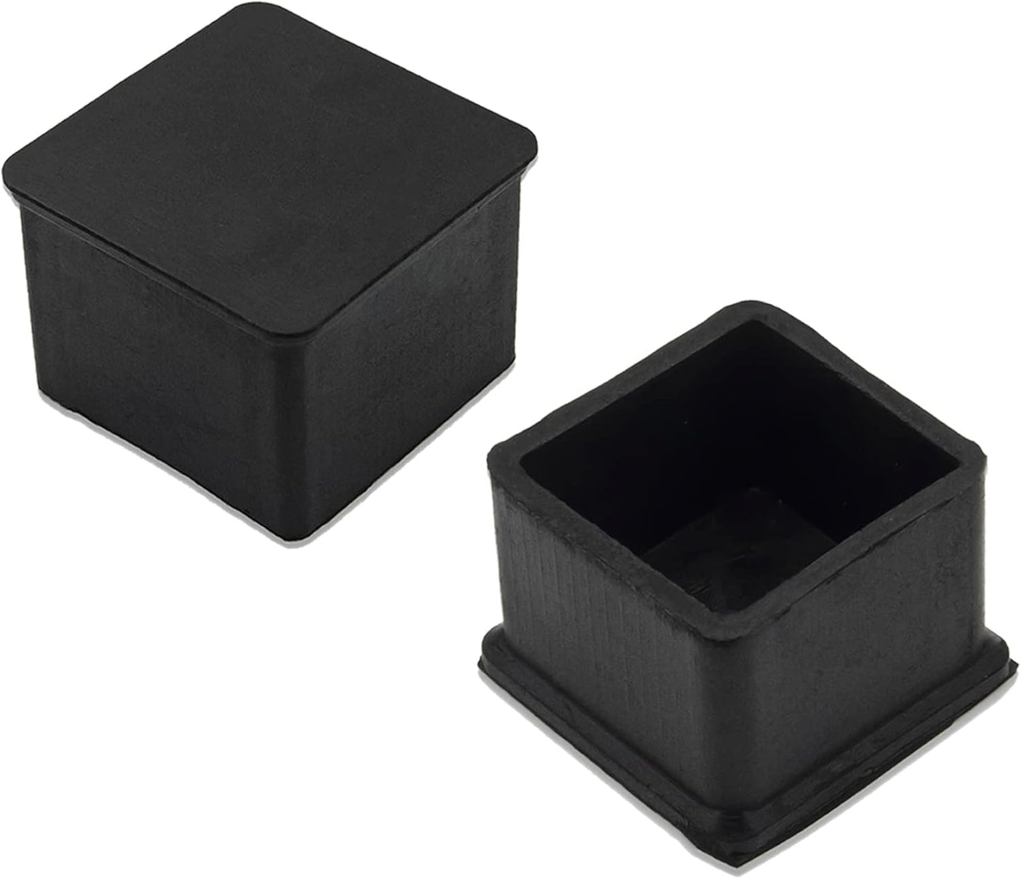 Flyshop Non-Slip Thick Rubber Leg Tips Floor Protectors Square Chair Leg Caps 20pcs, Black, 35 mm x 35 mm, 1-3/8" x 1-3/8"