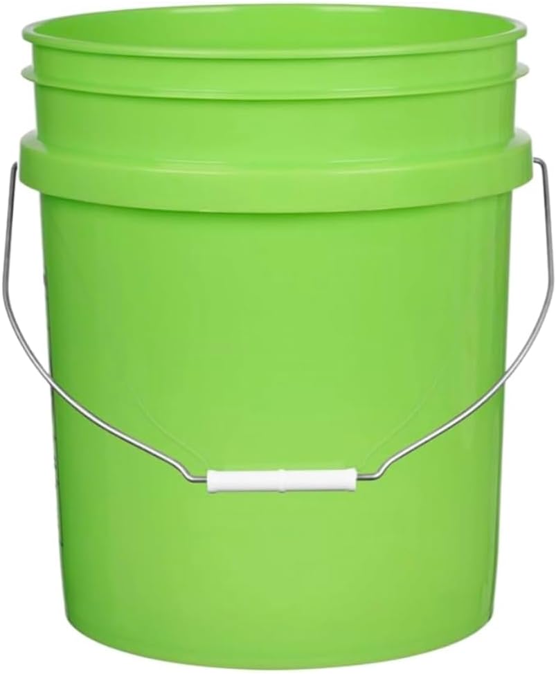 House Naturals 5 Gallon Premium HPDE Plastic Bucket - Made in USA Food Grade Storage Container, BPA Free All Purpose Pail (3, Lime)