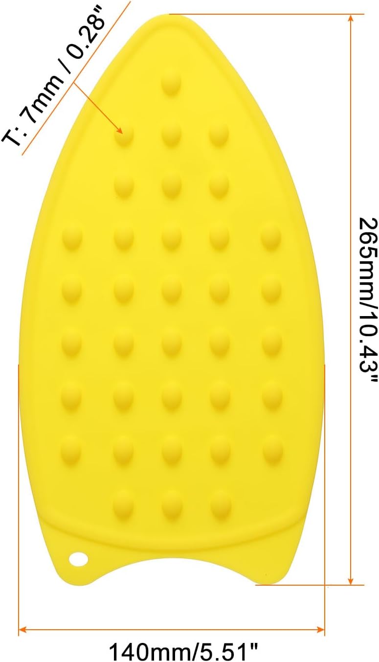 HARFINGTON Silicone Iron Rest Pad, Multipurpose Iron Hot Resistant Mat Iron Rest Plate for Ironing Board Hot Heat Resistant Steam Compact Mat, Yellow