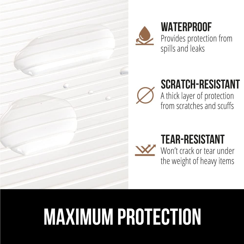 GORILLA GRIP DuraGuard Shelf Liner, Pack of 2 12x20, Non-Adhesive Cabinet Liners for Kitchen Drawers, Shelves, Refrigerator, Pantry Storage, Bathroom, Durable Waterproof BPA Free Ribbed Plastic, Clear