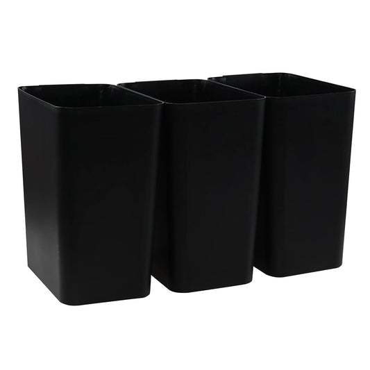 Xyskin 4.5 Gallon Plastic Garbage Bin, Deskside Wastebasket, Waste Can, Black, 3 Pack