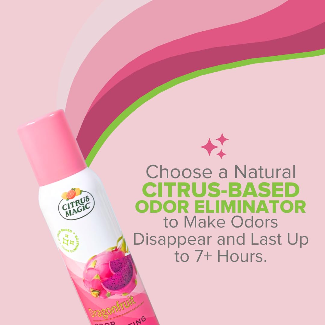 Citrus Magic Odor Eliminating Air Freshener Spray, Dragonfruit, 3-Ounce, Pack of 3