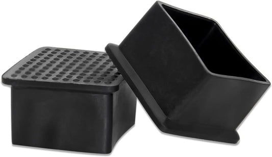 Flyshop Flexible Anti-Scratch PVC Patio Chair Table Leg Caps Tips Floor Protectors Square Furniture Covers, 20pcs, Black, 38 mm x 38 mm, 1-1/2" x 1-1/2"