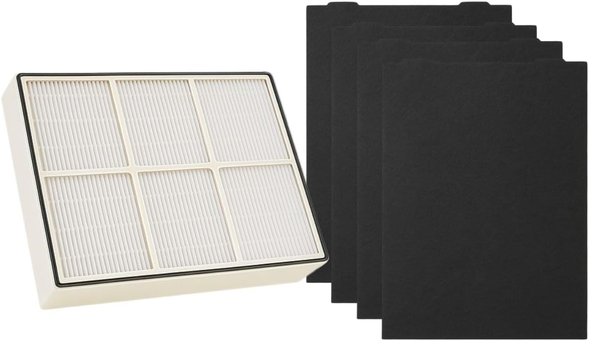Nispira True HEPA Filter (Small) with 4 Pre-Carbon Filters Compatible with Whirlpool Whispure Air Purifier Models AP150, AP250, AP25030K, APR25530L, APR25130L; Compared to Part # 1183051 1183051K