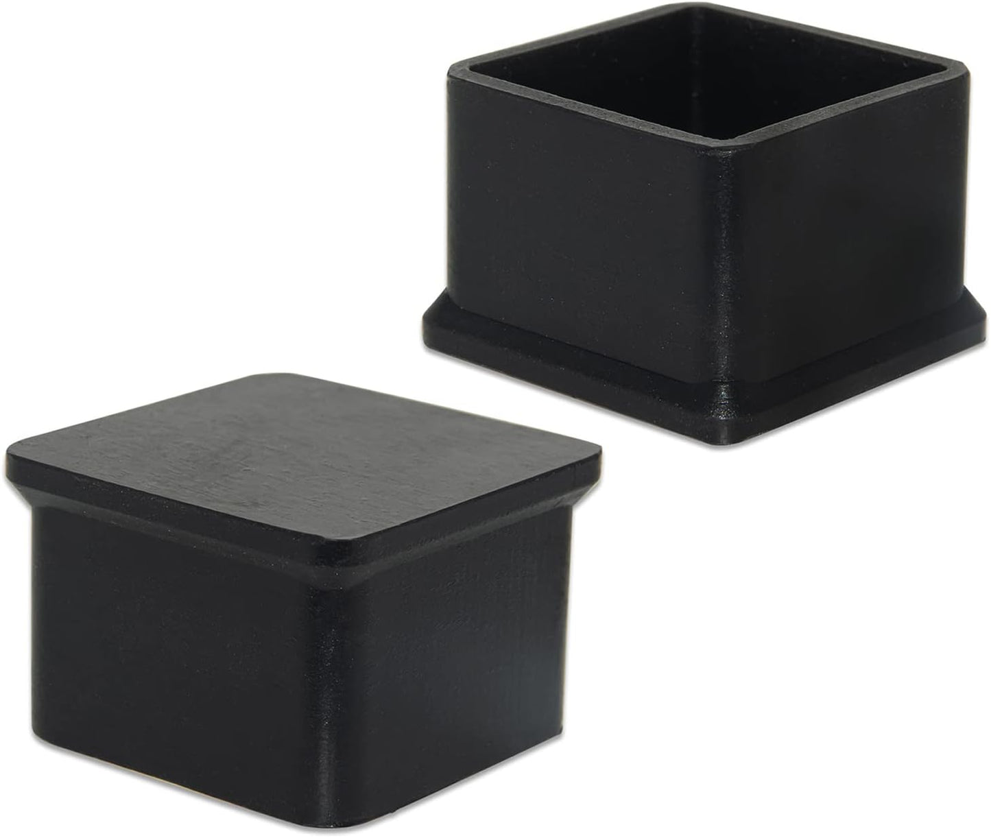 Flyshop Durable Non-Marking Silicone Chair Leg Caps Tips Floor Protectors Square Furniture Table Leg Covers, 20pcs, Black, 38 mm x 38 mm, 1-1/2" x 1-1/2"