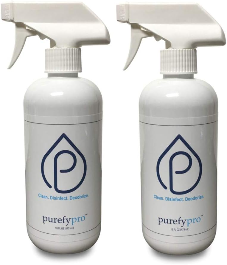 Purefypro Disinfectant Spray (500ml, 2pk) Purefypro Disinfectant Spray (1.7oz, 6 Pack) - No Rinse. No Residue. Kills 99.9999% Norovirus, Flu Virus, and Fungi, Drug Resistant Germs.