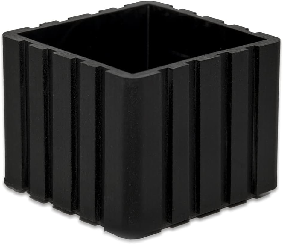 Flyshop Anti-Skid Non-Marking Synthetic Rubber Patio Chair Table Leg Caps Square Furniture Covers 20pcs, Black, 40 mm x 40 mm, 1-9/16" x 1-9/16"