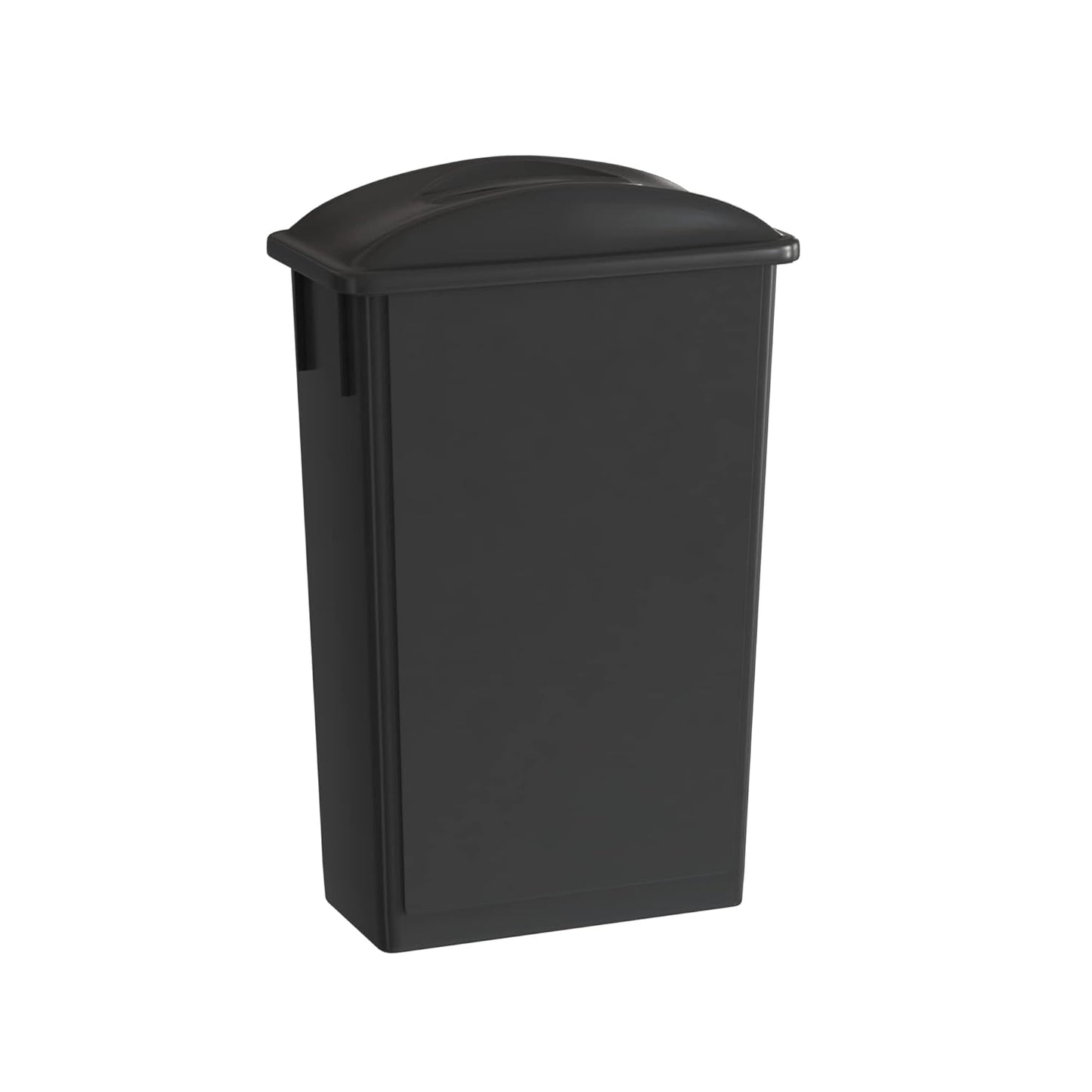 23 Gallon Black Slim Jim Trash Can with Flat Lid with Handle