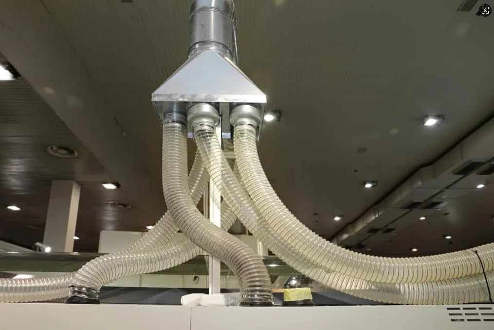 Dust Collection Hose 2 in × 20 ft Heavy Duty Clear Flexible PVC Reinforced Thicken Helix Suction Discharge Corrugated Pipe Hose for Fume Dust Collector Fitting Wood Chip Saw