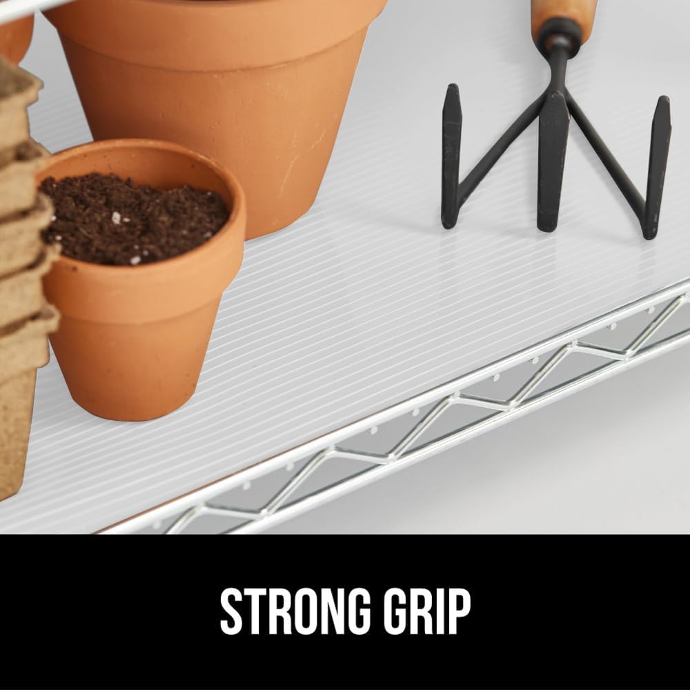 GORILLA GRIP DuraGuard Shelf Liner, 24x30 Non-Adhesive Cabinet Liners for Kitchen Drawers, Shelves, Refrigerator, Pantry Storage, Bathroom Closet, Durable Waterproof BPA Free Ribbed Plastic, White