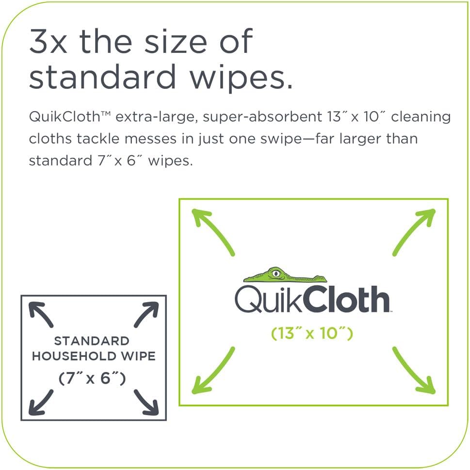 Quikcloth® Everyday Clean – Plant-Based, Gentle, Plastic-Free Cleaning Wipes for Home & Kitchen - Safe on Hands and Surfaces