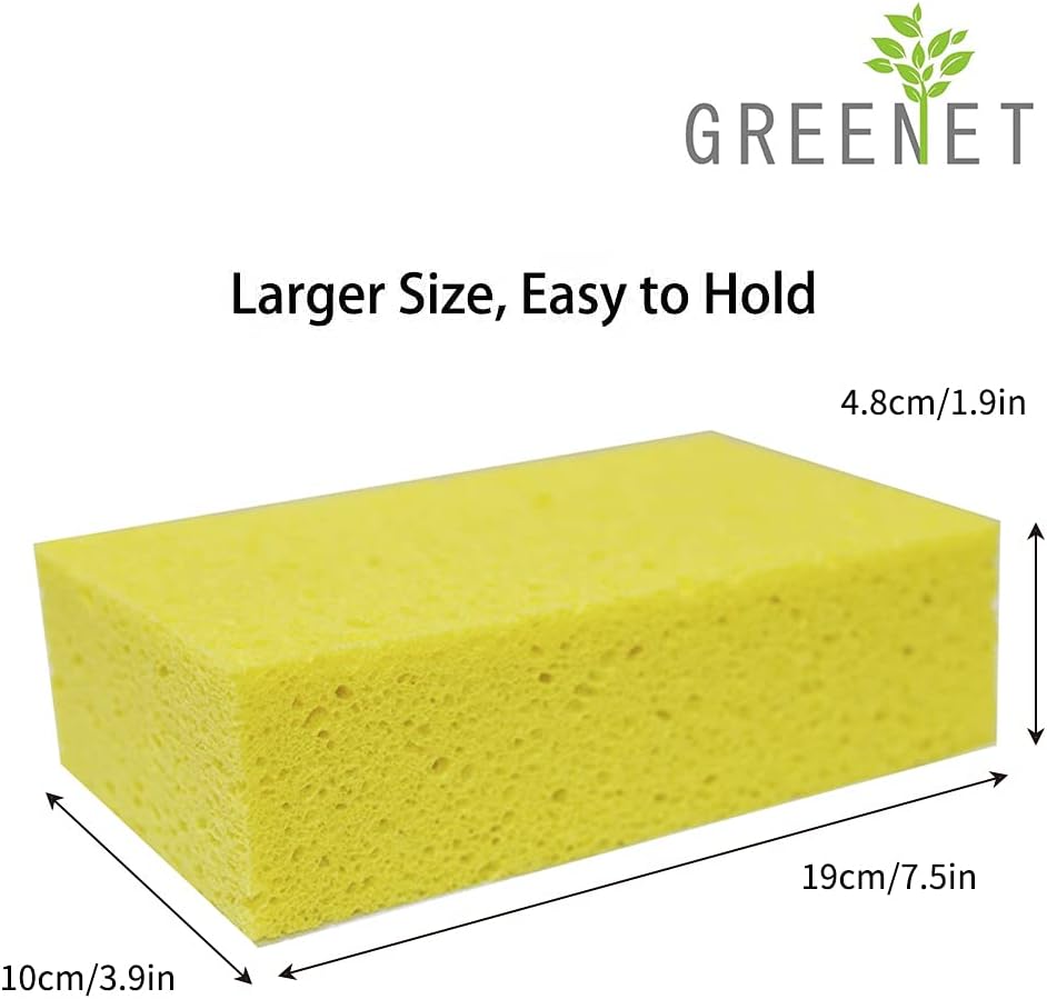 Large Natural Cellulose Cleaning Sponges (3-Pack) – Biodegradable, Absorbent, Multi-Use for Kitchen, Car & Home