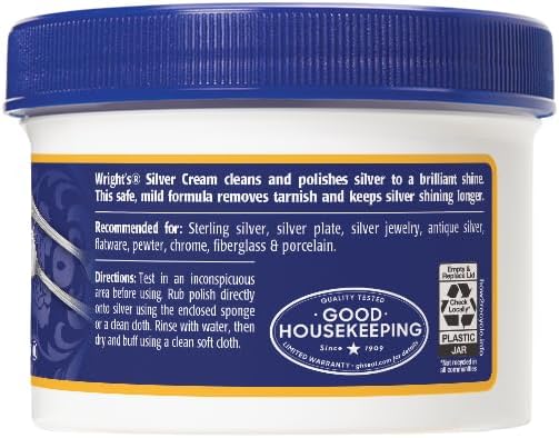 Wright's Silver Cleaner and Polish Cream - 6 Pack - 8 Ounce - Ammonia-Free - Gently Clean and Remove Tarnish without Scratching