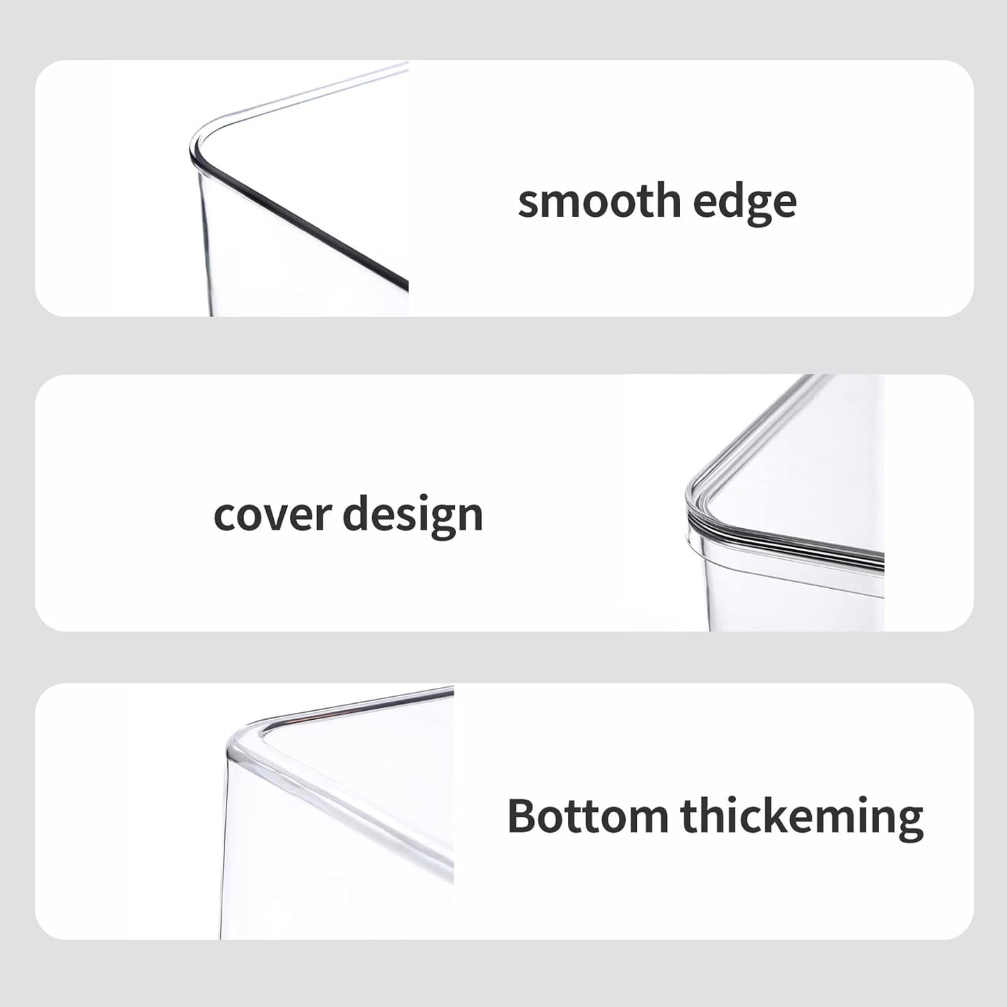 4-Piece Set,Plastic Storage Bin with Lid,Large Storage Containers,Stackable Lidded Storage Boxes for Cabinets, Clothes, Toys, Books (clear 4XL)