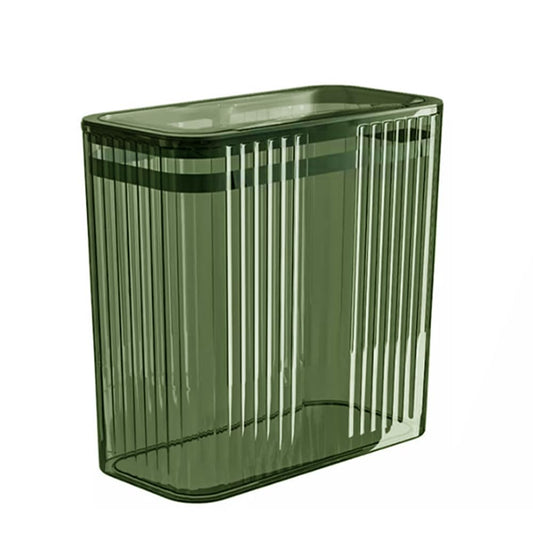 Transparent Trash Can, Bathroom Trash Cans with Lids, 3.5 Gallon Garbage Can for Bedroom, Office, Plastic Slim Waste Basket with Press Top Lid, 15L Clear Trash Bin for Home, Kitchen (Green)