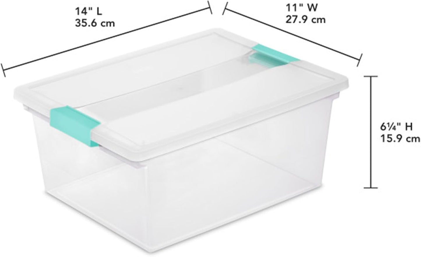 Sterilite 16-Pack Clip Box, Stackable Clear Plastic Bins with Latching Lids, Deep - Writing, Arts or Crafts Supplies Storage Containers for Home, Office, Classroom and Workshop Organization