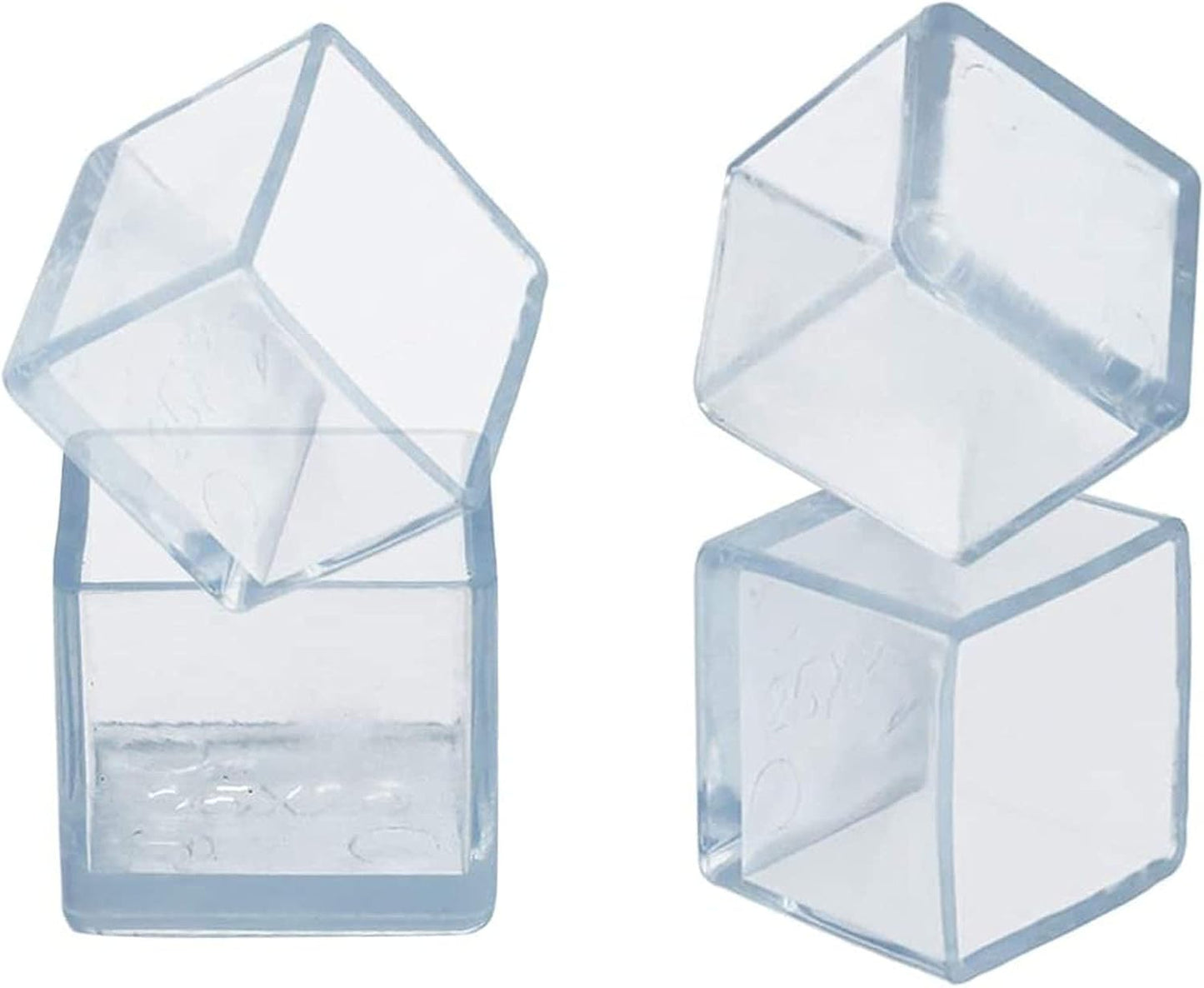 10 Pcs Transparent Square Anti-Slip Rubber Leg Tips Chair Leg Caps Furniture Floor Protectors Chair Table Bar Stool Leg Covers Furniture Leg Cube Feet 2.36 Inch x 2.36 Inch (60 x 60mm)