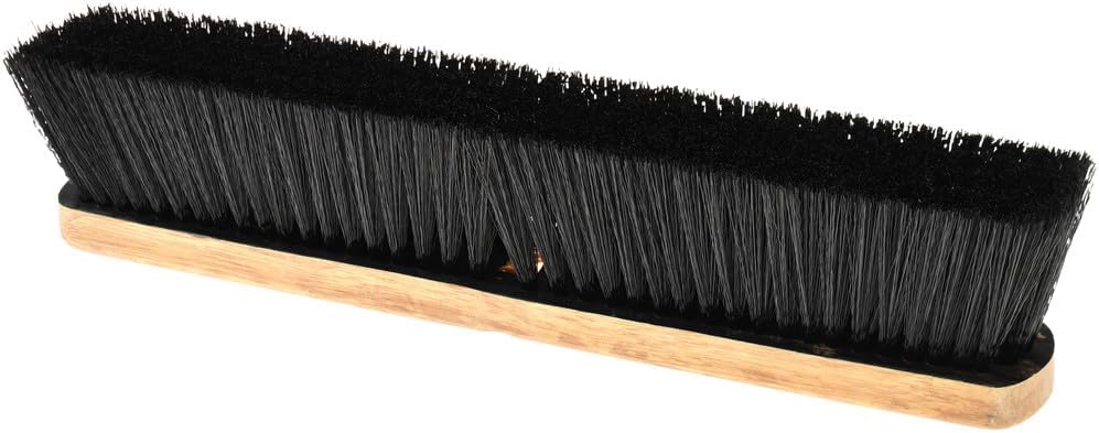 PRO SOURCE 18" Push Broom Head: Poly Bristles, Threaded Wood Block