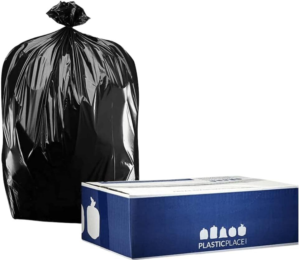 Plasticplace 20-30 Gallon Trash Bags │ 2.0 Mil │ Black Heavy Duty Garbage Can Liners │ 30" x 36" (100 Count)