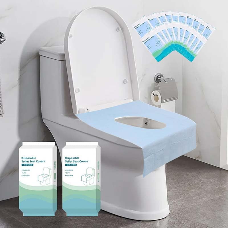 500-Pack XL Disposable Toilet Seat Covers, 16 × 24 inches Waterproof Individually Wrapped, Travel Toilet Liners for Adults & Kids, Bulk Portable for Public Restroom, Hotel, Hospital, Airplane Blue